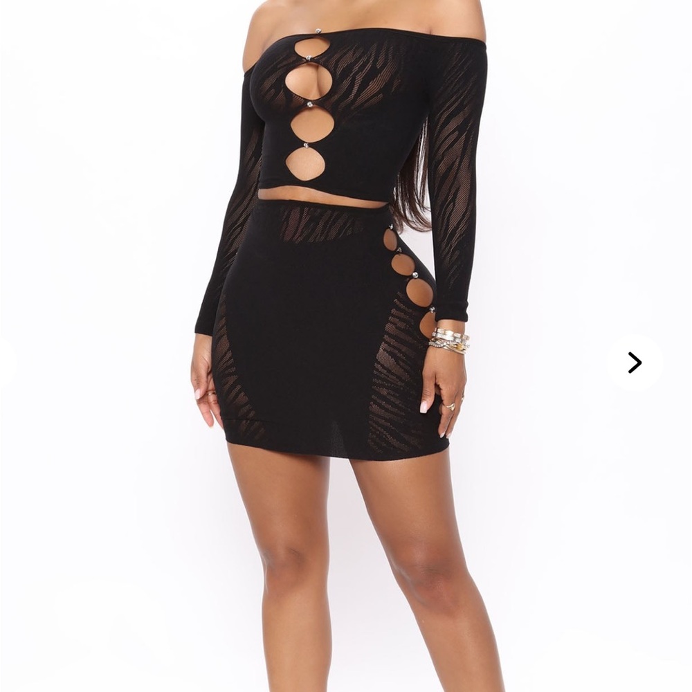Fashion Nova Black Asymmetrical Cut Out Bodycon Dress